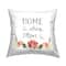Stupell Industries Where Mom Is Red Floral Blossom Border Throw Pillow, 18" x 18"